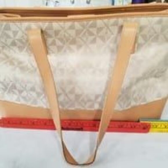 Maxx new york leather trim shoulder bag handbag purse - Picture 1 of 12